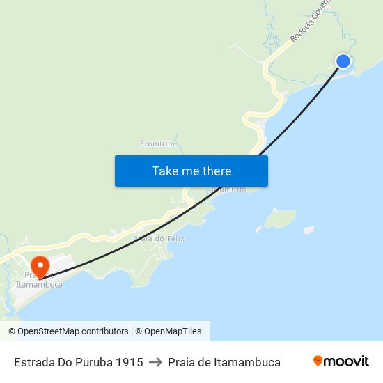 Estrada Do Puruba 1915 to Praia de Itamambuca map