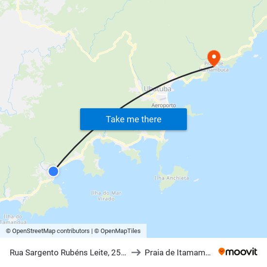 Rua Sargento Rubéns Leite, 253-363 to Praia de Itamambuca map