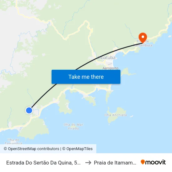Estrada Do Sertão Da Quina, 570-730 to Praia de Itamambuca map