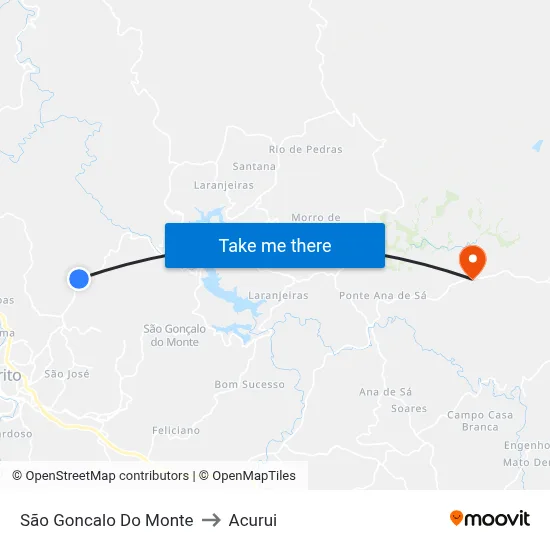 São Goncalo Do Monte to Acurui map