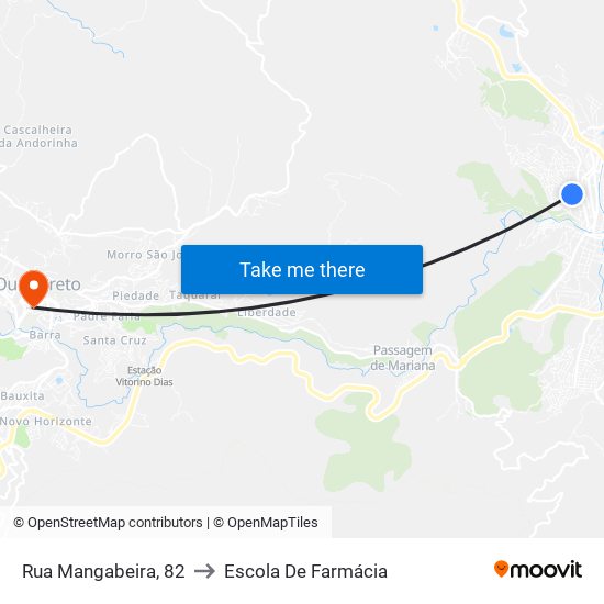 Rua Mangabeira, 82 to Escola De Farmácia map