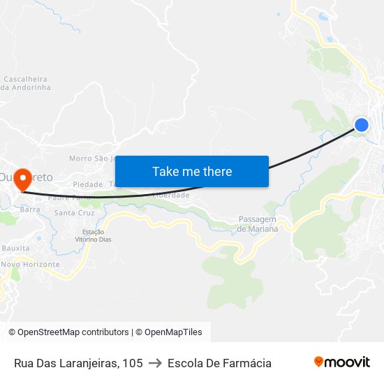 Rua Das Laranjeiras, 105 to Escola De Farmácia map