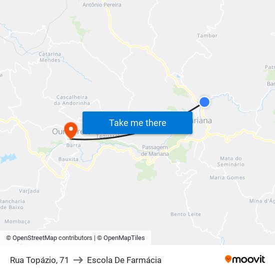 Rua Topázio, 71 to Escola De Farmácia map
