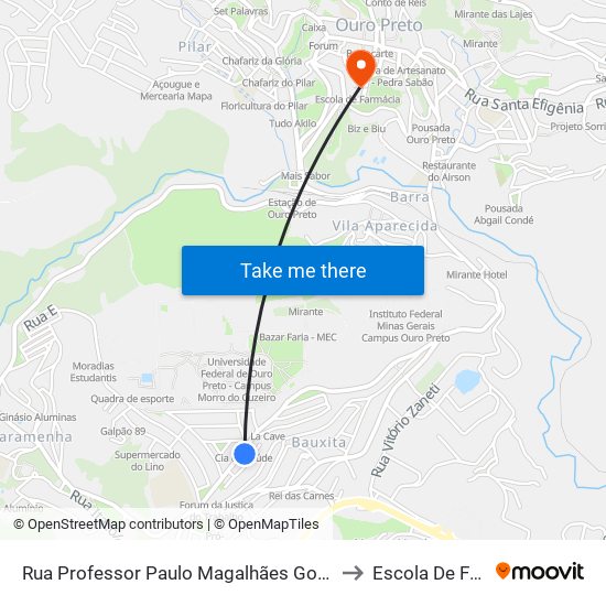 Rua Professor Paulo Magalhães Gomes, 200 | Uptime to Escola De Farmácia map