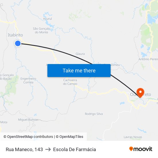 Rua Maneco, 143 to Escola De Farmácia map