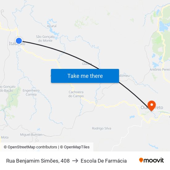 Rua Benjamim Simões, 408 to Escola De Farmácia map