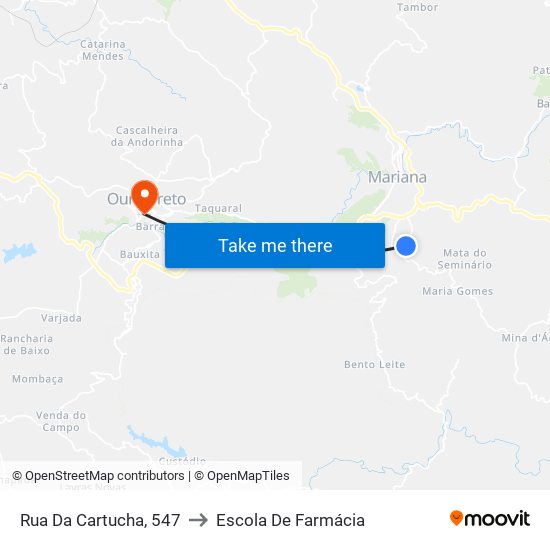 Rua Da Cartucha, 547 to Escola De Farmácia map