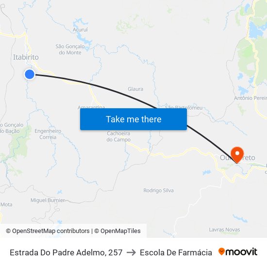 Estrada Do Padre Adelmo, 257 to Escola De Farmácia map