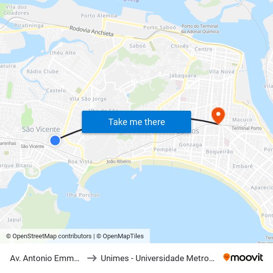 Av. Antonio Emmerich (Assaí) to Unimes - Universidade Metropolitana De Santos map