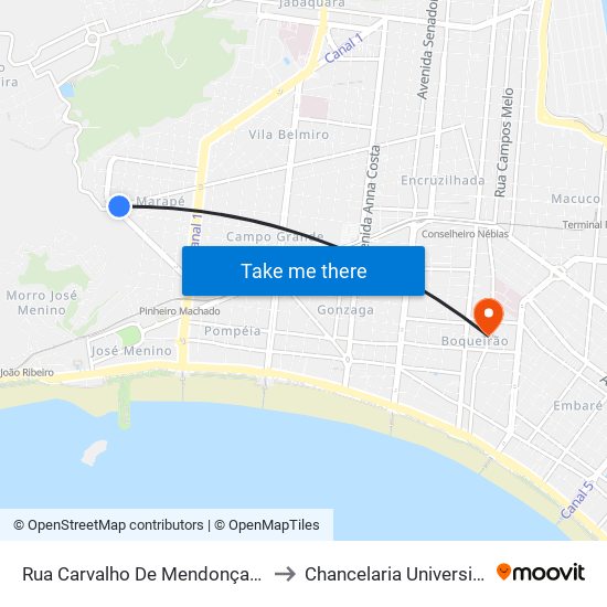 Rua Carvalho De Mendonça X Rua São Judas Tadeu to Chancelaria Universidade Santa Cecília map