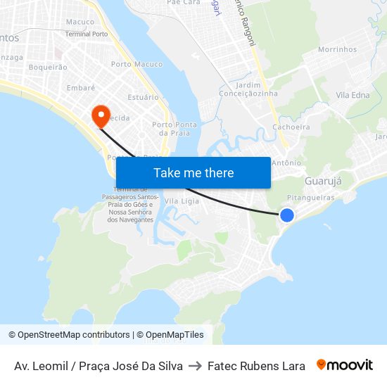 Av. Leomil / Praça José Da Silva to Fatec Rubens Lara map