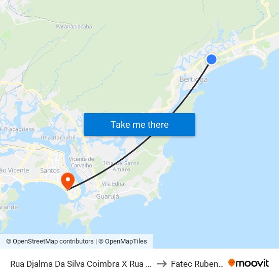 Rua Djalma Da Silva Coimbra X Rua Aprovada 127 to Fatec Rubens Lara map