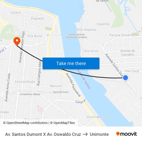 Av. Santos Dumont X Av. Oswaldo Cruz to Unimonte map