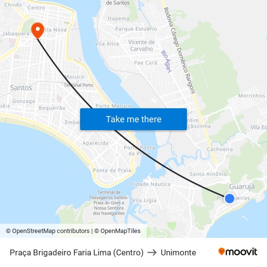 Praça Brigadeiro Faria Lima (Centro) to Unimonte map