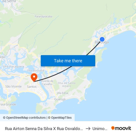 Rua Airton Senna Da Silva X Rua Osvaldo Cruz to Unimonte map