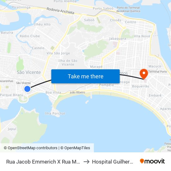 Rua Jacob Emmerich X Rua Martim Afonso to Hospital Guilherme Álvaro map