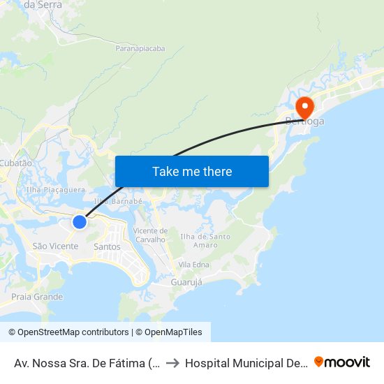 Av. Nossa Sra. De Fátima (Atacadão) to Hospital Municipal De Bertioga map