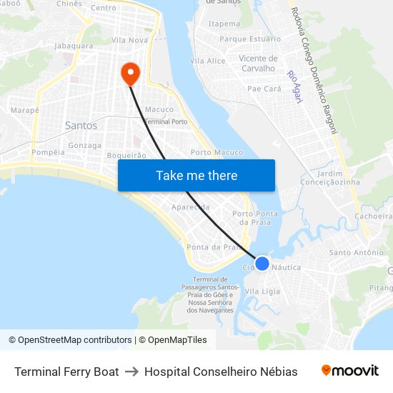 Terminal Ferry Boat to Hospital Conselheiro Nébias map