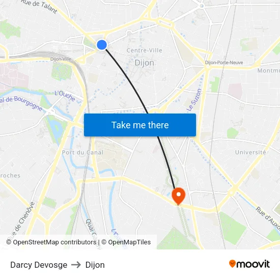 Darcy Devosge to Dijon map
