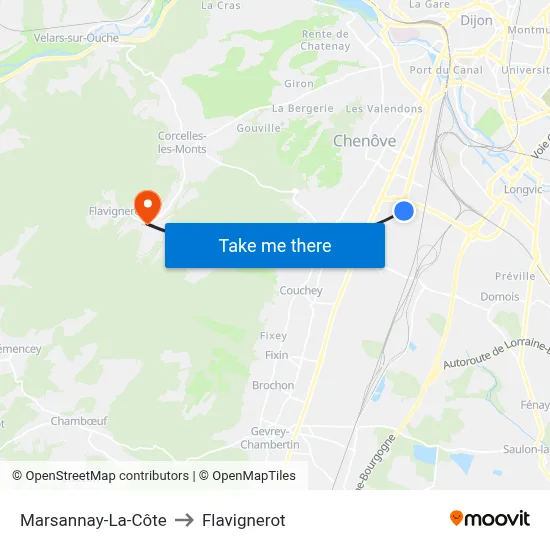 Marsannay-La-Côte to Flavignerot map