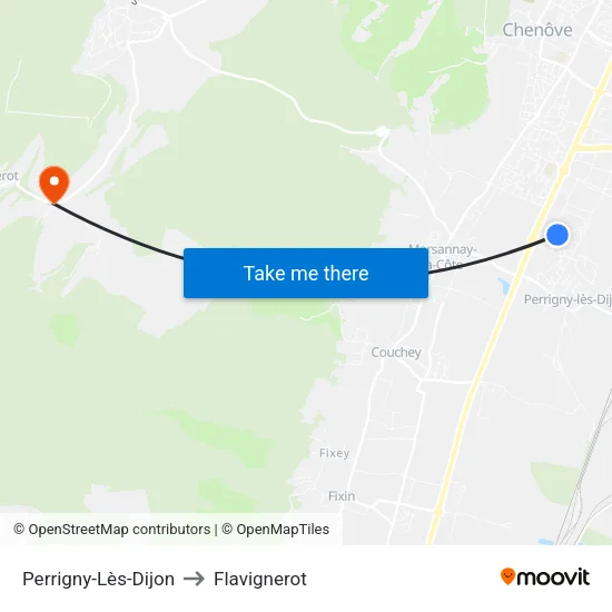 Perrigny-Lès-Dijon to Flavignerot map