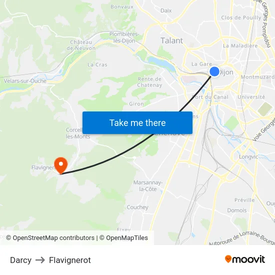 Darcy to Flavignerot map