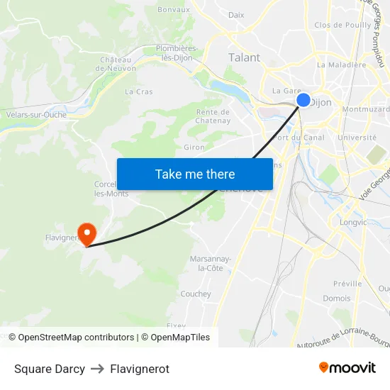 Square Darcy to Flavignerot map