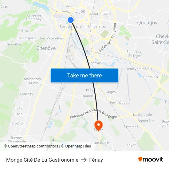 Monge Cité De La Gastronomie to Fénay map