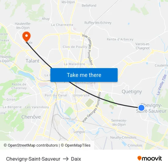 Chevigny-Saint-Sauveur to Daix map