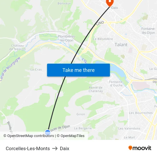 Corcelles-Les-Monts to Daix map
