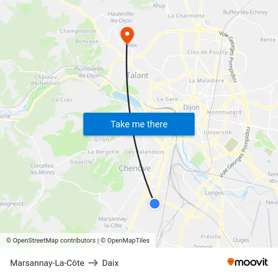 Marsannay-La-Côte to Daix map