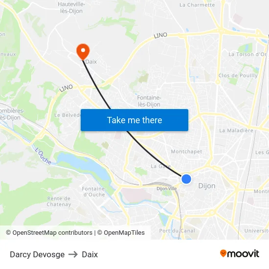 Darcy Devosge to Daix map