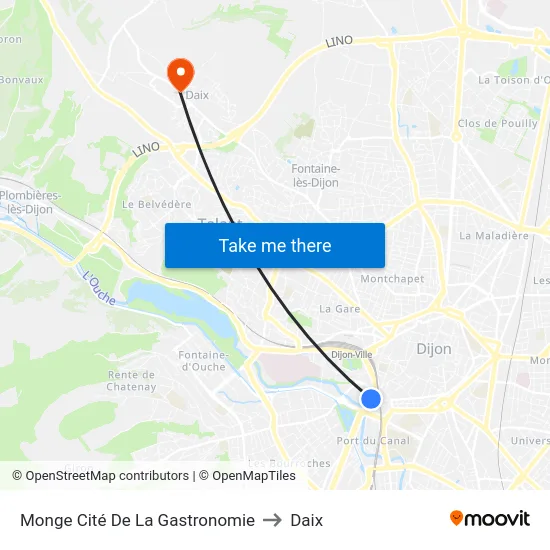 Monge Cité De La Gastronomie to Daix map