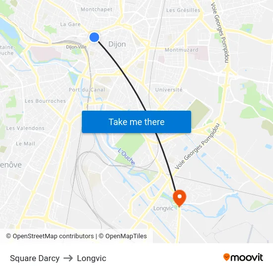 Square Darcy to Longvic map