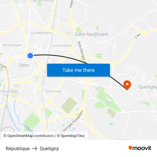 République to Quetigny map