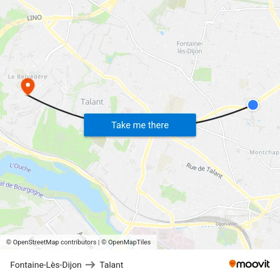 Fontaine-Lès-Dijon to Talant map