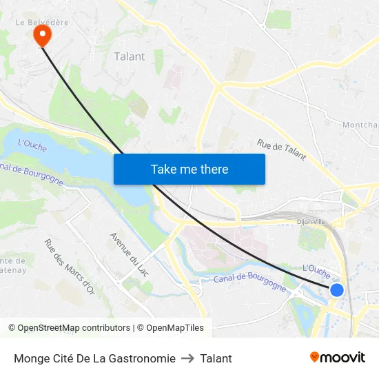 Monge Cité De La Gastronomie to Talant map