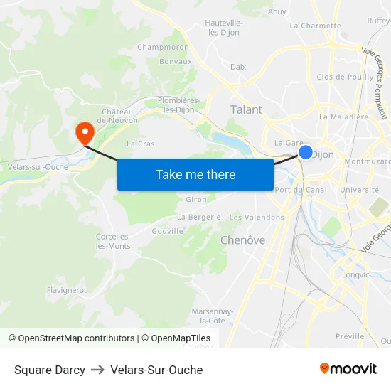 Square Darcy to Velars-Sur-Ouche map