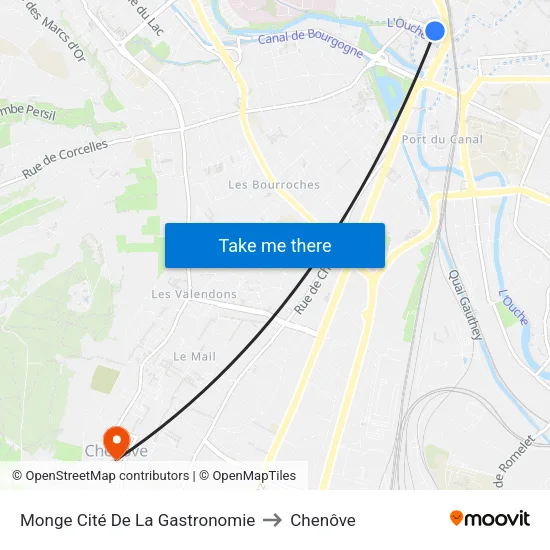 Monge Cité De La Gastronomie to Chenôve map