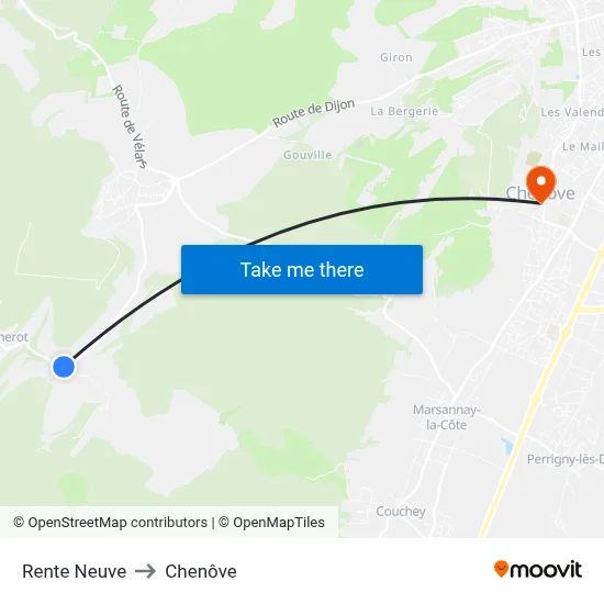 Rente Neuve to Chenôve map