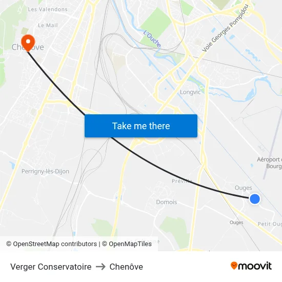 Verger Conservatoire to Chenôve map