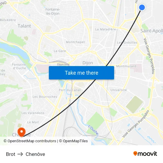 Brot to Chenôve map