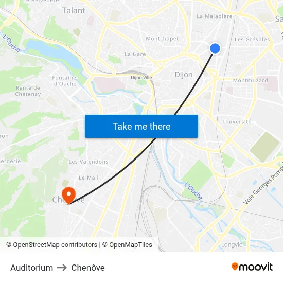 Auditorium to Chenôve map