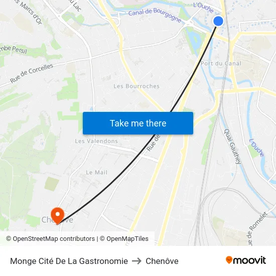 Monge Cité De La Gastronomie to Chenôve map