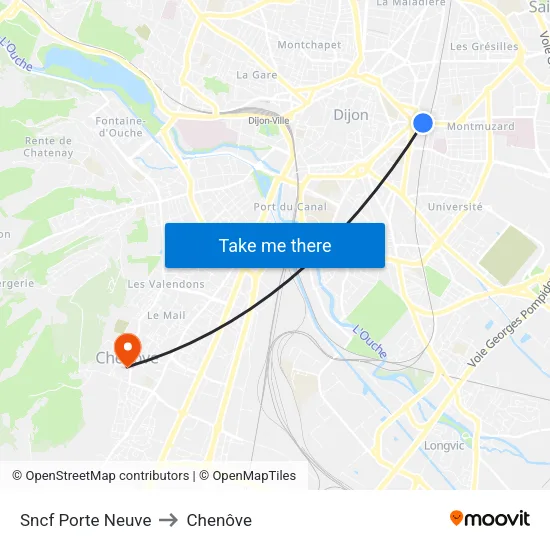 Sncf Porte Neuve to Chenôve map