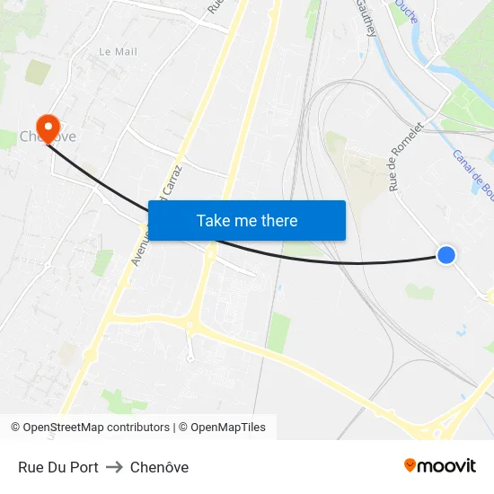 Rue Du Port to Chenôve map