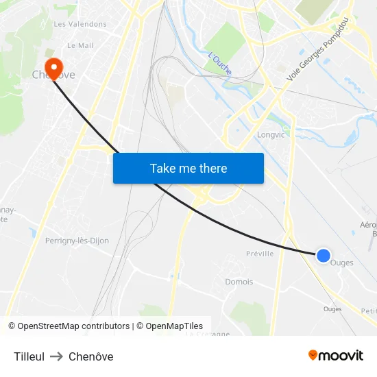 Tilleul to Chenôve map