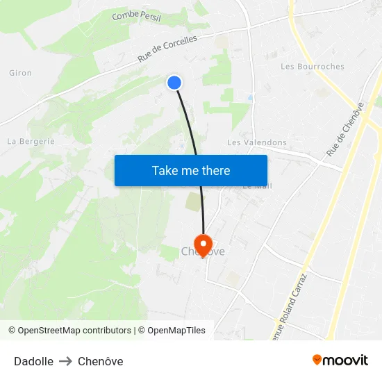 Dadolle to Chenôve map