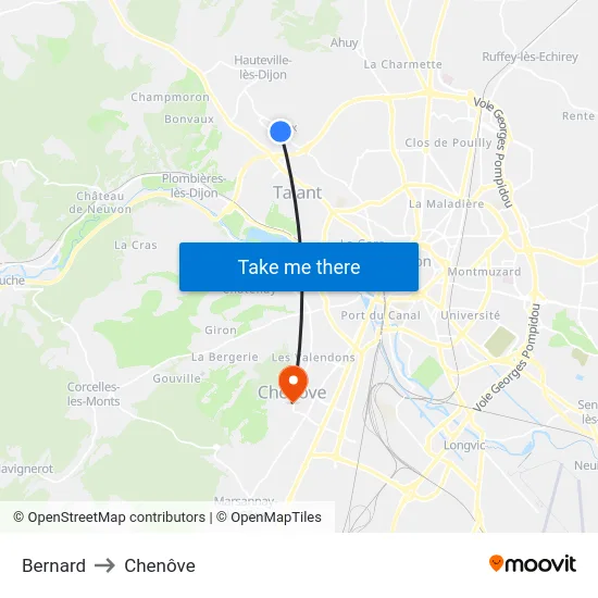 Bernard to Chenôve map