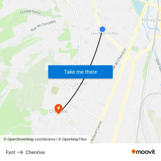 Fyot to Chenôve map